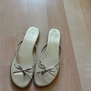 Free People Gold Sandals with Bow